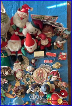 Huge Lot Of Vintage Christmas Glass Plastic Metal Ornaments/Decorations READ