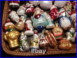 Huge Lot X39 Vintage Mercury Glass Christmas Ornaments Santa Nutcracker Snowman
