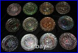 Imperial Glass 12 Days of Christmas Plates Full Set Carnival Glass Vintage