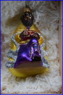 Komozja Nativity and Three Kings Christmas Glass Ornaments, set of 4