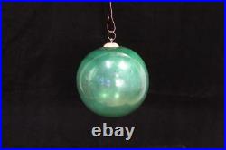 Kugel Christmas Old Vintage Antique Big Round Green Glass Ornament Decor BE-44