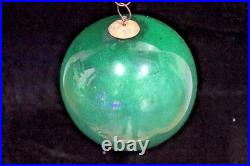 Kugel Christmas Old Vintage Antique Big Round Green Glass Ornament Decor BE-44