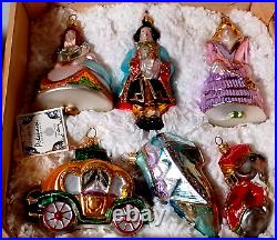 Kurt Adler Cinderella Collection Polonaise Christmas Ornaments Set of 6