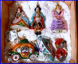 Kurt Adler Cinderella Collection Polonaise Christmas Ornaments Set of 6