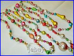 LONG 10 1/2 FT 100% Vintage Mercury Glass Christmas Garland Big Beads Antique