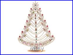 Large Czech free standing glass rhinestone candle Christmas tree ornament AB
