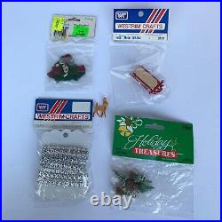 Large Lot Vintage Miniature Christmas Tree Decorations, Westrim Crafts Glass Etc