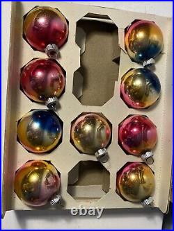 Large lot of vintage Shiny Brite Christmas glass ornaments