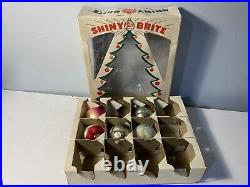 Large lot of vintage Shiny Brite Christmas glass ornaments