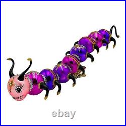 Larry Fraga Centipede Clip On Glass Christmas Ornament 12 RARE Glitter Bug