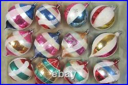 Lot 12 VTG Mercury Glass Mica BALL TEARDROPS Christmas Ornaments Fantasia Poland