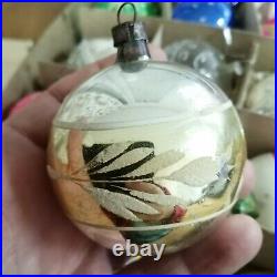 Lot (12) antique vintage Czech blown glass Christmas tree ornaments baubles