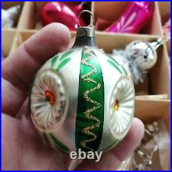 Lot (12) vintage Czech collectors glass Christmas ornaments