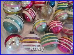 Lot 36 Vintage WWII era Glass Christmas Ornaments Shiny Brite WOW Jumbo Med