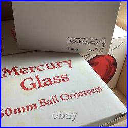 Lot 7 Vintage Dept. 56 Large Mercury Glass Christmas Red Ball Ornaments 542