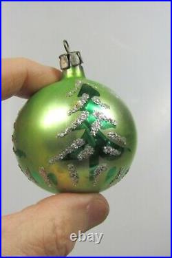 Lot 9 VTG Mercury Glass Pictured TREE BALLS Christmas Ornaments Fantasia Poland
