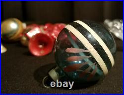 Lot Antique Vintage German Victorian Mercury Glass Christmas Ornaments XMAS