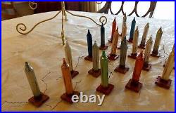 Lot Of 21 Vintage Blown Mer Glass Kentlee Candle Light Christmas Ornaments Japan