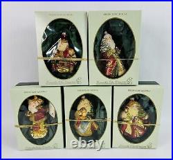 Lot Of 5 Vintage Handblown & Painted Glass Christmas Ornaments By Krebs GERMANY