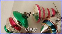 Lot Of 6 Vintage Glass Christmas Ornaments Colorful Bells Etc
