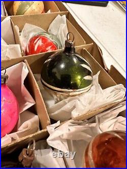 Lot VTG Blown Glass Assorted Christmas Ornament Shiny Brite Paint Losses