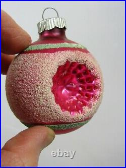 Lot VTG Glass Mica TREE SATURN Indent TEARDROP Christmas Ornament Shiny Brite
