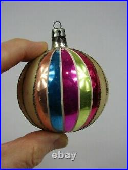 Lot VTG Mercury Glass Stencil Harlequin BALLS Christmas Ornament Fantasia Poland