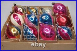 Lot VTG Stencil Glass Pictured Indent DROP Christmas Ornaments Fantasia Poland