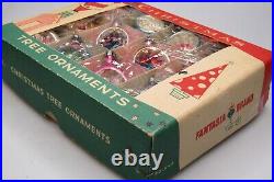 Lot VTG Stencil Glass Pictured Indent DROP Christmas Ornaments Fantasia Poland