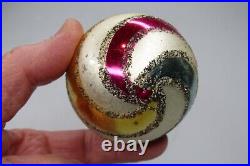 Lot Vintage Blown Glass Glitter Spiral Teardrops Christmas Ornaments Germany