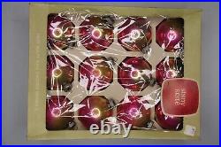 Lot Vintage Blown Glass Hot PINK Gradient Balls Christmas Ornaments Shiny Brite