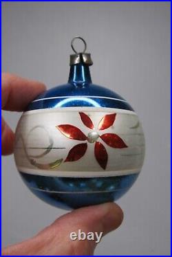 Lot Vintage Blown Glass Indent Pictured BALL DROP Christmas Ornaments Poland