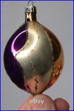 Lot Vintage Blown Glass Indent Pictured Teardrop Christmas Ornaments Poland