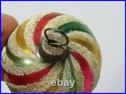 Lot Vintage Blown Glass Mica Bimini Striped BALL Feather Tree Christmas Ornament