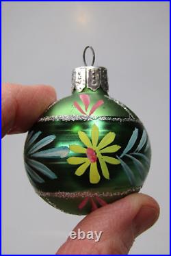 Lot Vintage Blown Glass Stencil MICA Ball Small Christmas Ornaments Poland