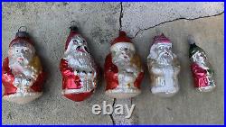 Lot Vintage Christmas Mercury Glass Santa Tree Figural Ornaments Germany Japan