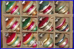 Lot Vintage Glass Figural Striped TORNADO Drop Christmas Ornaments Shiny Brite