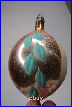 Lot Vintage Glass Pictured DROP SANTA FLOWER Large Christmas Ornaments Poland