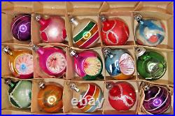 Lot Vintage Glass Pictured Indent BALL DROP Small Christmas Ornaments Poland