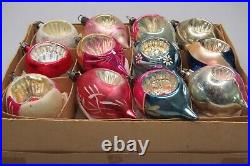 Lot Vintage Glass Pictured Indent Embossed BALL DROPS Christmas Ornament Poland
