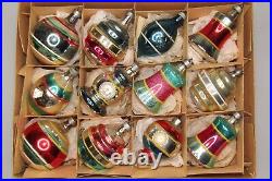 Lot Vintage Glass TORNADO BELL Indent Railroad DROP Christmas Ornaments Premier