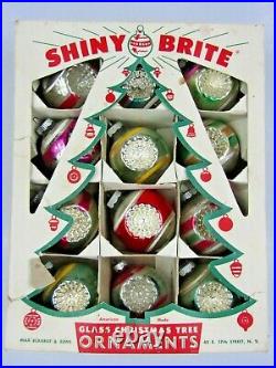 Lot Vintage Mercury Glass Double Indent BALLS Christmas Ornaments Shiny Brite