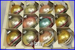 Lot Vintage Mercury Glass Frosted Large BALL Christmas Ornaments Shiny Brite