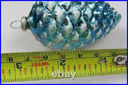 Lot Vintage Mercury Glass Sugared Mica PINE CONES Christmas Ornaments Japan