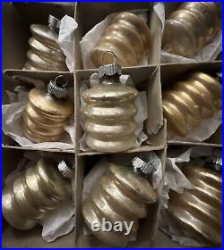 Lot Vintage Silvered Glass SWIRL Lantern Small Christmas Ornaments Shiny Brite