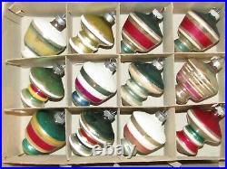 Lot Vntg Mercury Glass UFO TORNADO LANTERN Mica Shiny Brite Christmas Ornaments