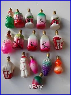 Lot figural Christmas milk glass light bulbs strings vintage & antique lamps