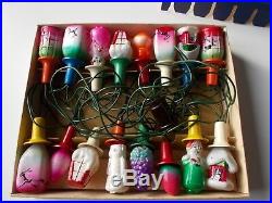 Lot figural Christmas milk glass light bulbs strings vintage & antique lamps