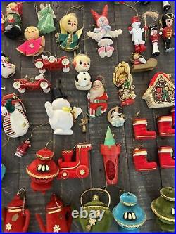 Lot of 100+Vintage Ornaments, Flocked, Wooden, Plastic Etc Read