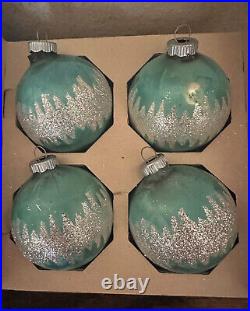 Lot of 16 Vintage SHINY BRITE Poloron Christmas Xmas Glass Ornaments, 4 Boxes